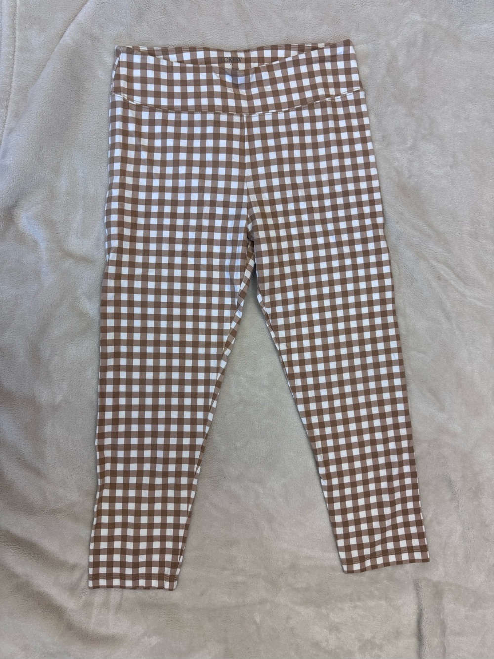 J. Crew Brown and White Gingham Leggings